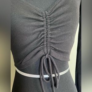 𝅺ZARA Black Sinch front Crop Top size S